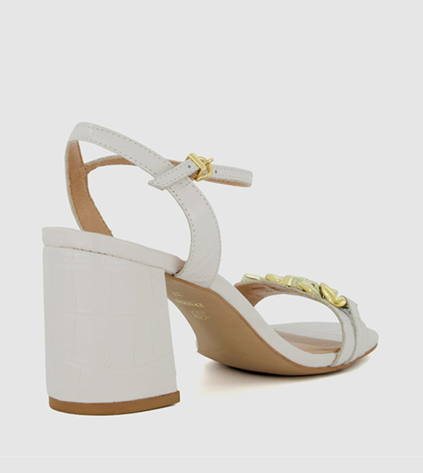 Dune London  Sandals - White Block Heels