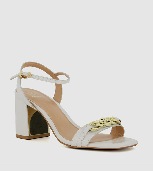 Dune London  Sandals - White Block Heels