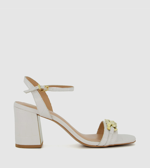 Dune London  Sandals - White Block Heels