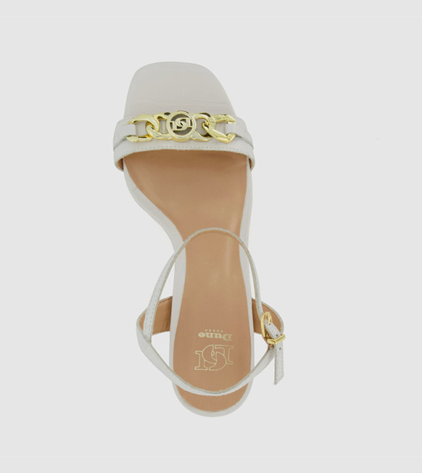 Dune London  Sandals - White Block Heels