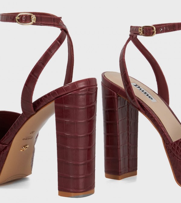 Dune London  Heels - Burgundy Heels