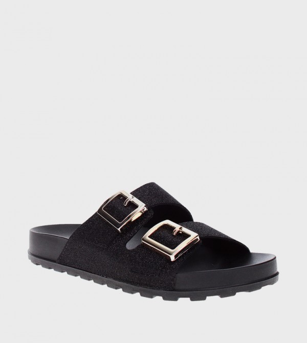 Moleca  - Black Flat Sandals