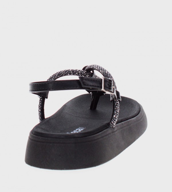 Moleca  - Black Flat Sandals