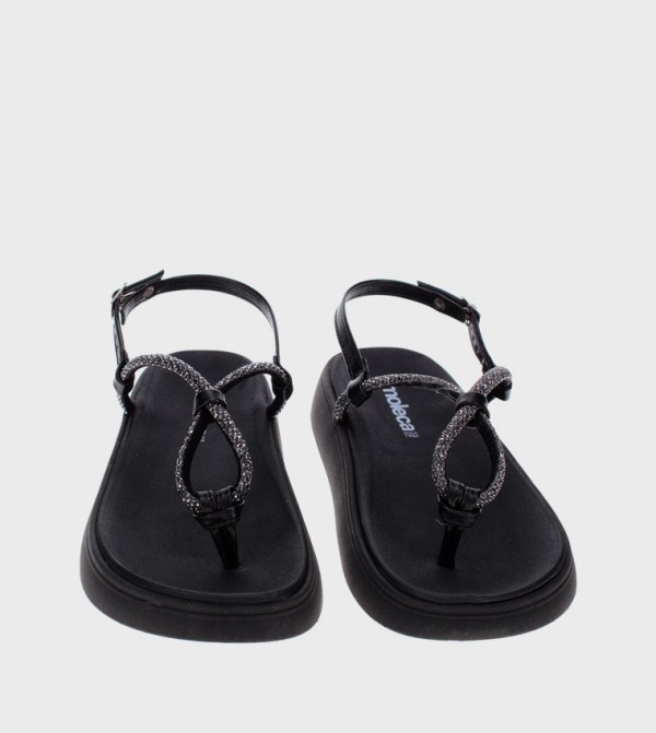 Moleca  - Black Flat Sandals