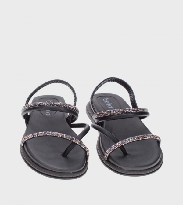Beira Rio  - Black Flat Sandals