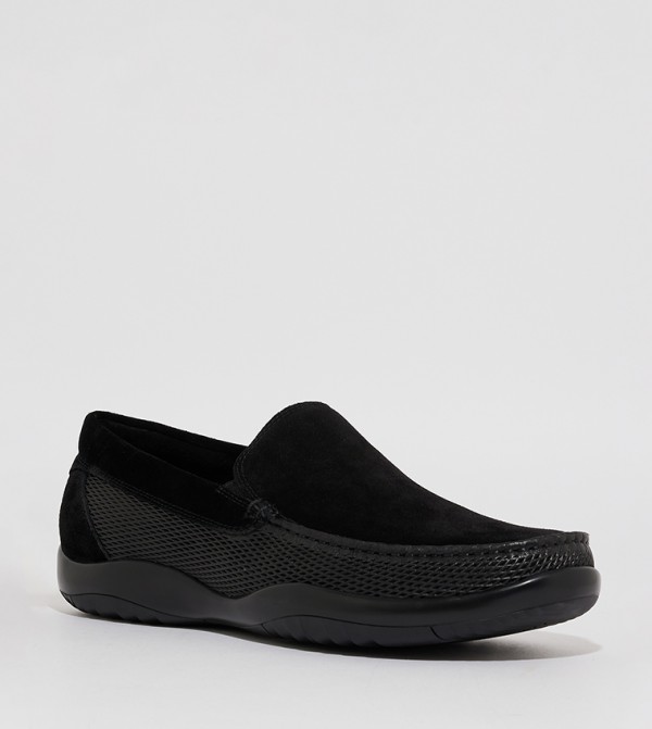 Hush Puppies  - Black Casual Slip-ons