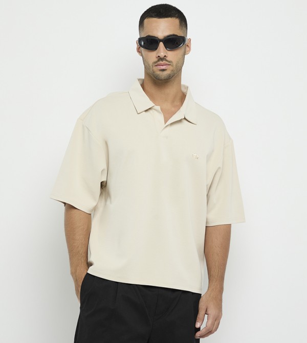F5  Clothing - Beige Polo T-shirts