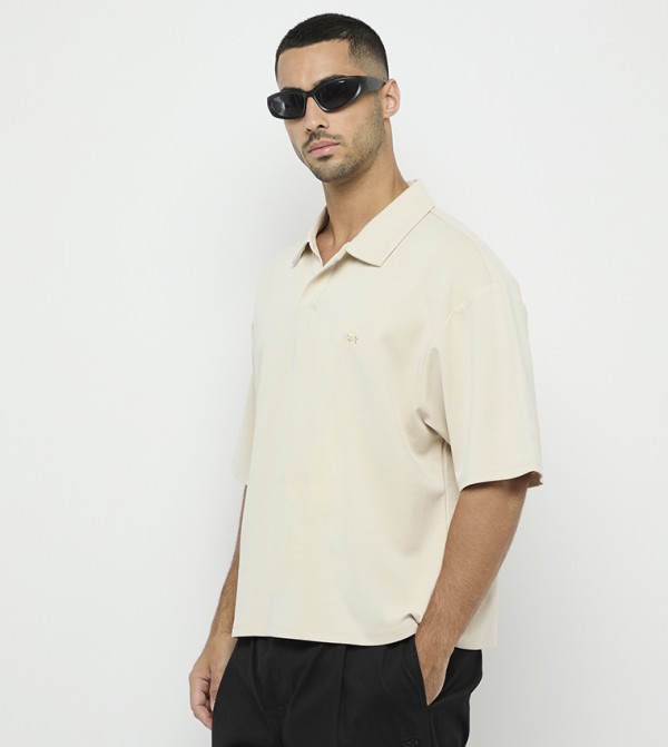 F5  Clothing - Beige Polo T-shirts