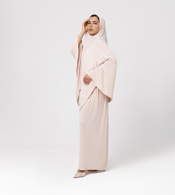 Moistreet  Arabian Clothing - Peach Abayas