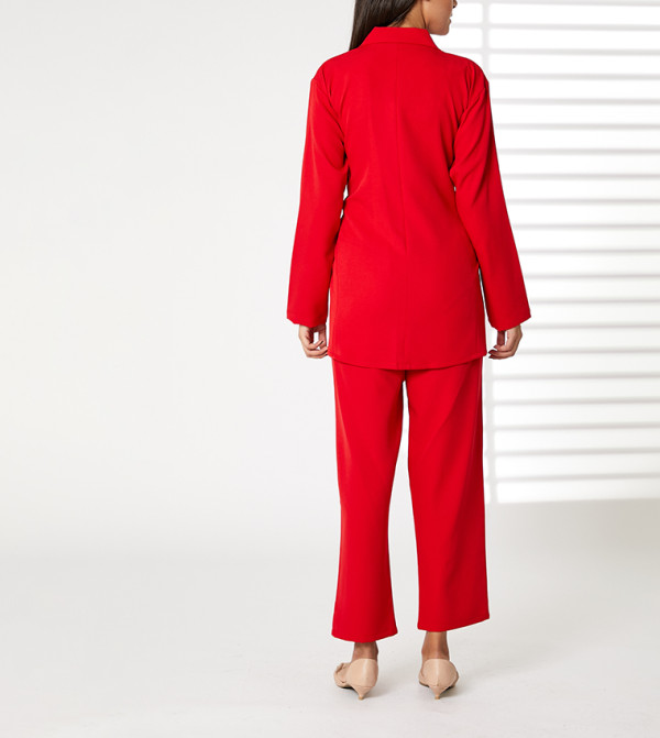 Moistreet  Co-Ord Set - Red Co-Ord Sets