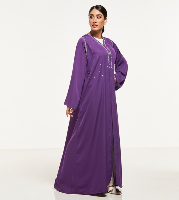 Moistreet  Abayas - Purple Abayas