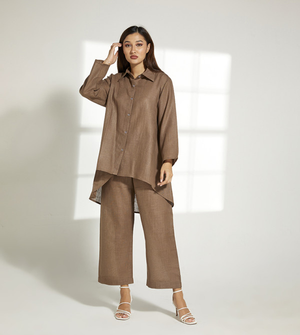 Moistreet  Co-Ord Set - Brown Co-Ord Sets