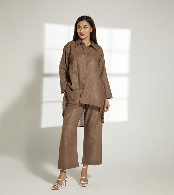 Moistreet  Co-Ord Set - Brown Co-Ord Sets