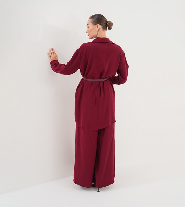 Marvella By Rasha  Co-Ord Set - Maroon Co-Ord Set