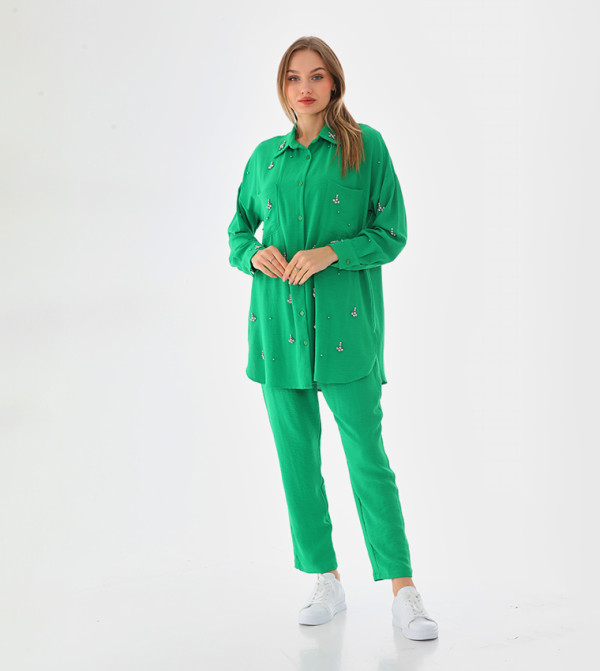 Marvella By Rasha  Co-Ord Set - Green Co-Ord Sets
