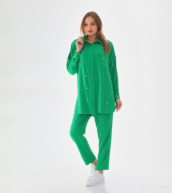 Marvella By Rasha  Co-Ord Set - Green Co-Ord Sets