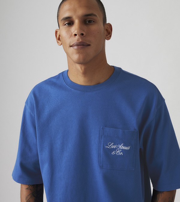 ليفايز  ملابس - أزرق Round Neck T-Shirts