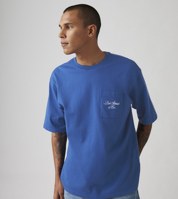 ليفايز  ملابس - أزرق Round Neck T-Shirts