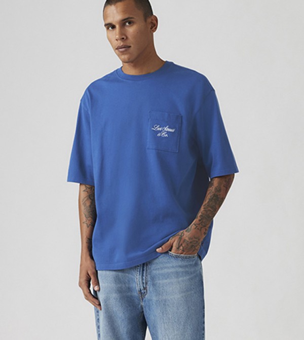 ليفايز  ملابس - أزرق Round Neck T-Shirts