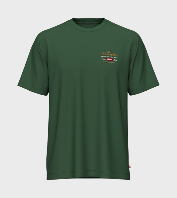 Levi's  Clothing - Green Round Neck T-Shirts
