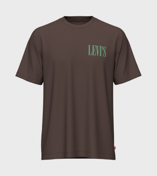 Levi's  T-Shirts - Brown Round Neck T-Shirts