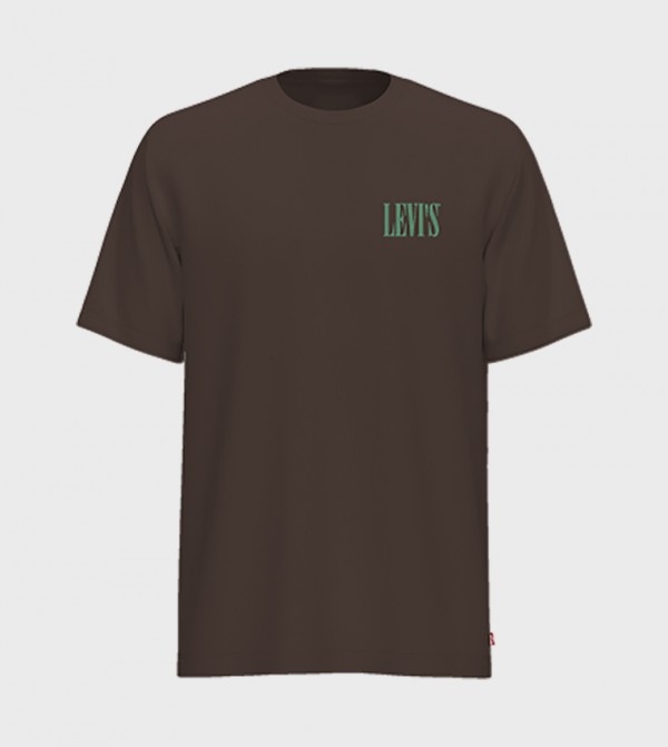 Levi's  T-Shirts - Brown Round Neck T-Shirts