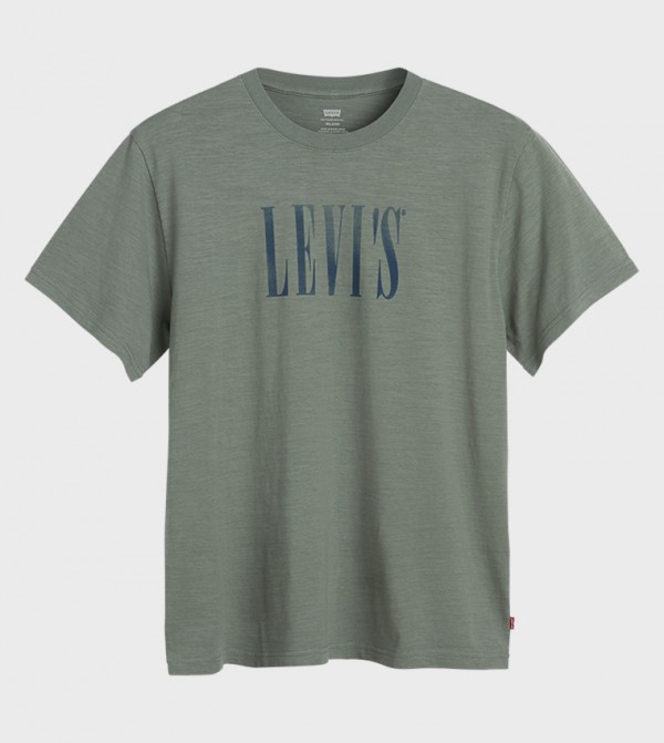 Levi's  T-Shirts - Green Round Neck T-Shirts