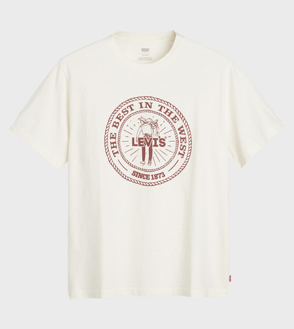 Levi's  Clothing - Beige Round Neck T-Shirts