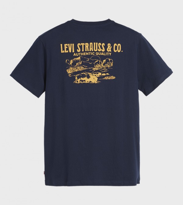 Levi's  Clothing - Navy Round Neck T-Shirts