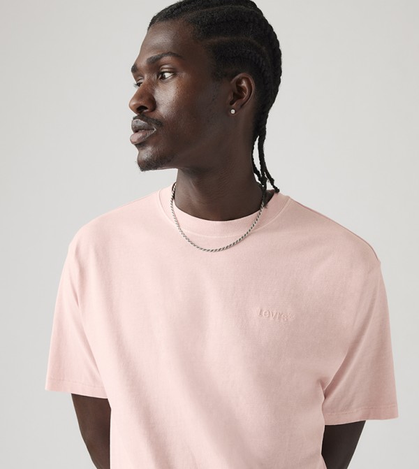 Levi's  T-Shirts - Pink Round Neck T-Shirts