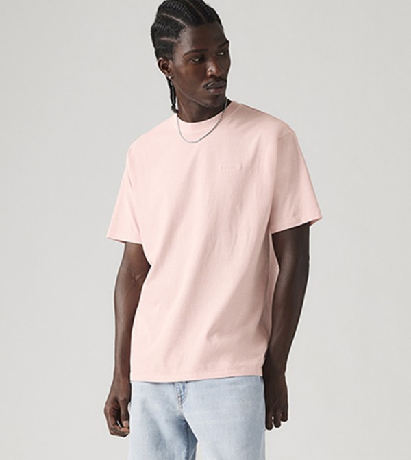Levi's  T-Shirts - Pink Round Neck T-Shirts