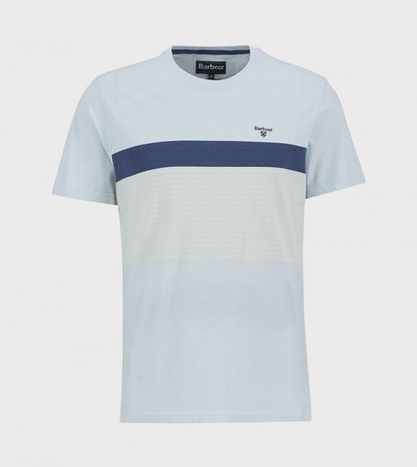 Barbour  T-Shirts - Light Blue Round Neck T-Shirts