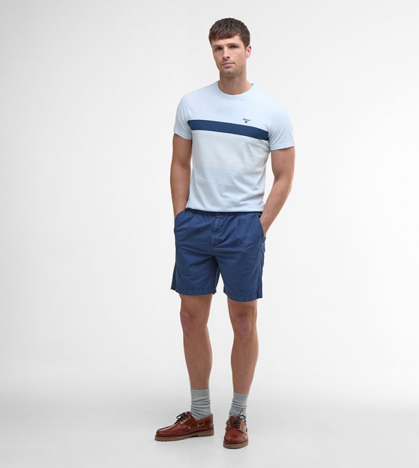 Barbour  T-Shirts - Light Blue Round Neck T-Shirts