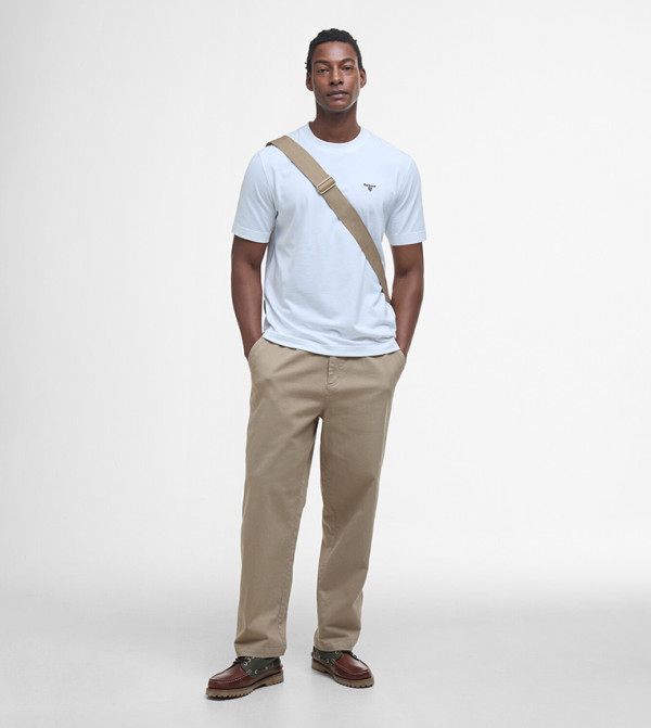 Barbour  - White Round Neck T-Shirts