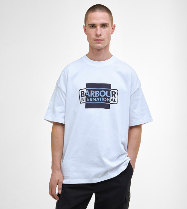 Barbour  Clothing - White Round Neck T-Shirts