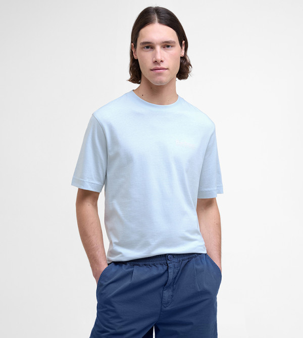 Barbour Barbour - Light Blue Round Neck T-Shirts