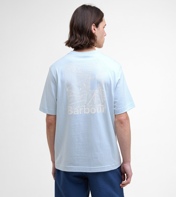 Barbour Barbour - Light Blue Round Neck T-Shirts