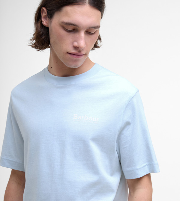 Barbour Barbour - Light Blue Round Neck T-Shirts