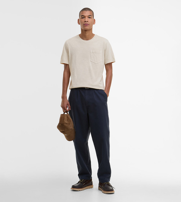 Barbour - Beige Round Neck T-Shirts