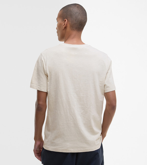 Barbour - Beige Round Neck T-Shirts