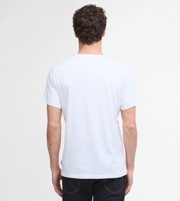 Barbour Barbour - White Round Neck T-Shirts