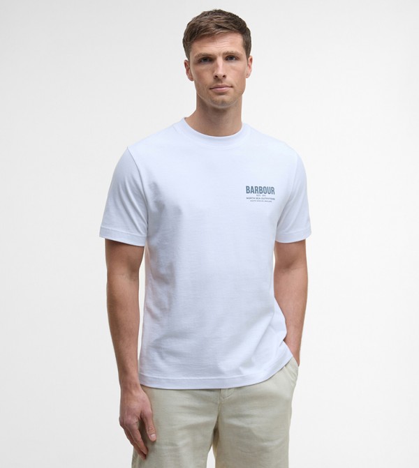 Barbour Barbour - White Round Neck T-Shirts
