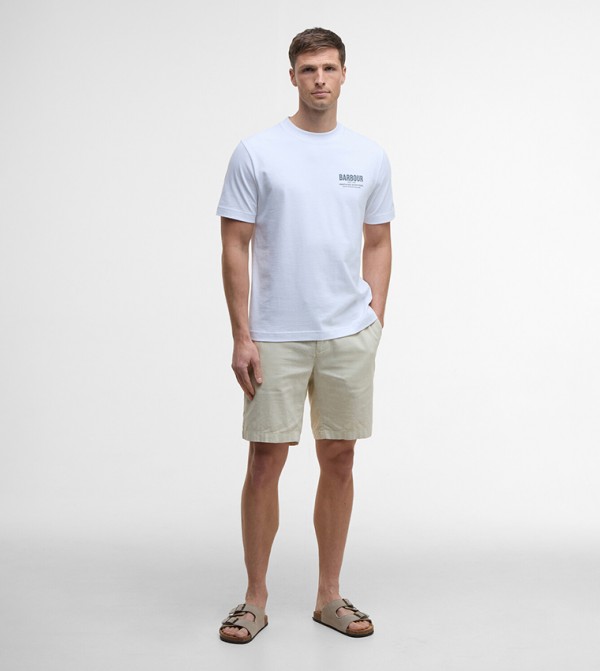 Barbour Barbour - White Round Neck T-Shirts