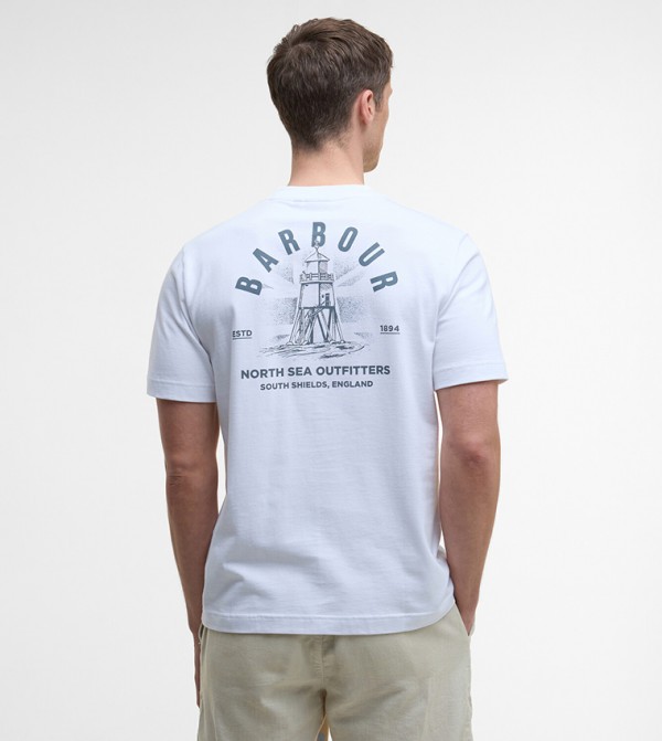 Barbour Barbour - White Round Neck T-Shirts
