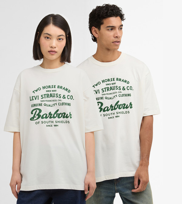 باربور  تيشيرتات  - أبيض  Round Neck T-Shirts