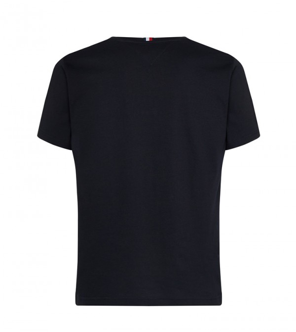 Tommy Hilfiger Round Neck T-Shirts - Black Round Neck T-Shirts