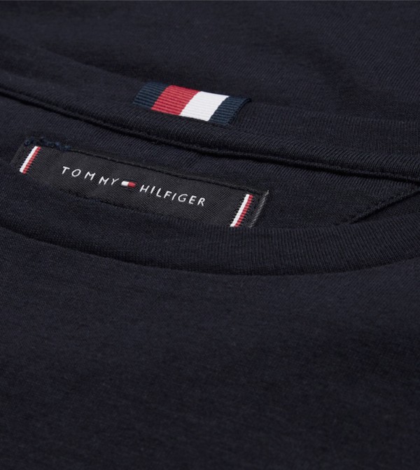 Tommy Hilfiger Round Neck T-Shirts - Black Round Neck T-Shirts