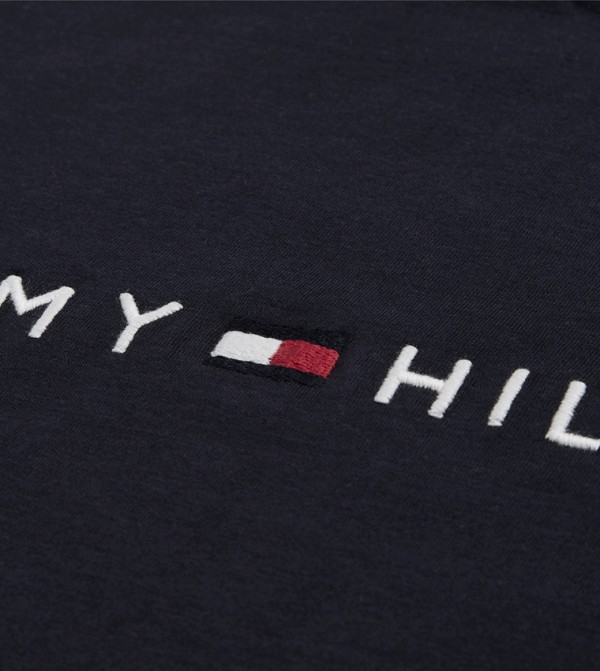 Tommy Hilfiger Round Neck T-Shirts - Black Round Neck T-Shirts
