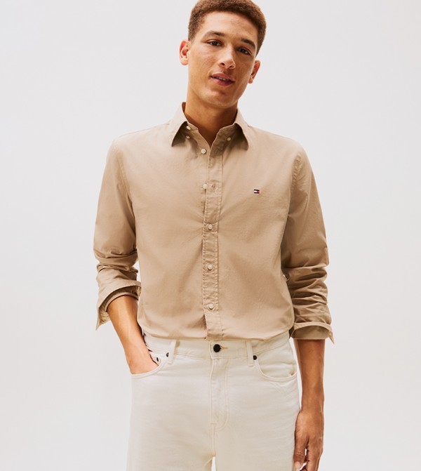 Tommy Hilfiger  Shirts - Beige Long Sleeves