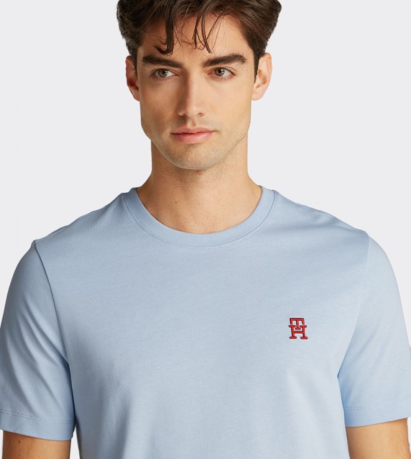 Tommy Hilfiger  T-Shirts - Blue Round Neck T-Shirts
